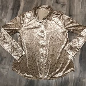 Gold Velvet Button Down